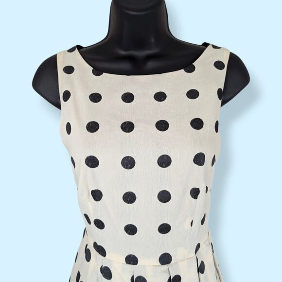 Vintage Eva Franco Polka Dot Pleated Skirt Dress - Picture 3 of 9